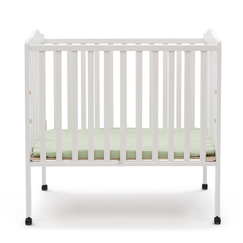 Folding Mini Portable Crib with Mattress Dark Chocolate